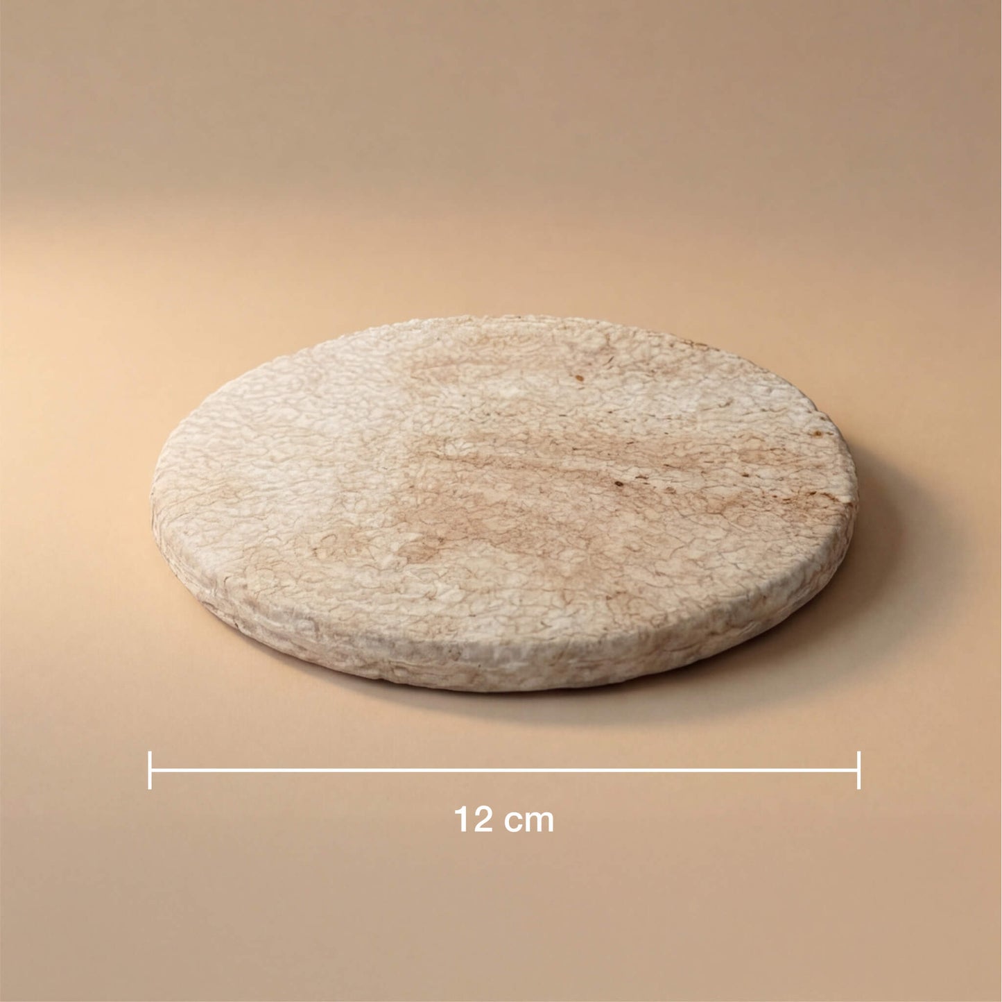 12 cm skersmens tekstūrinio padėkliuko matmenys.