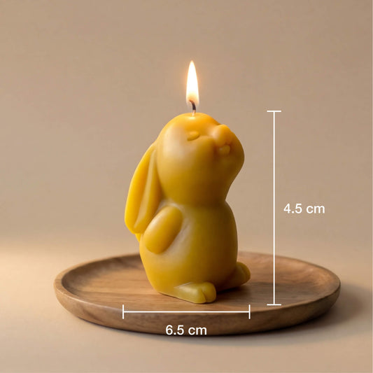 Velykinio zuikučio žvakės aukštis ir plotis