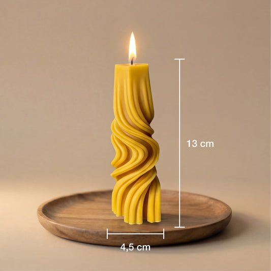 Aukštos spiralinės žvakės „Didysis Vingis“ išmatavimai: aukštis ir plotis