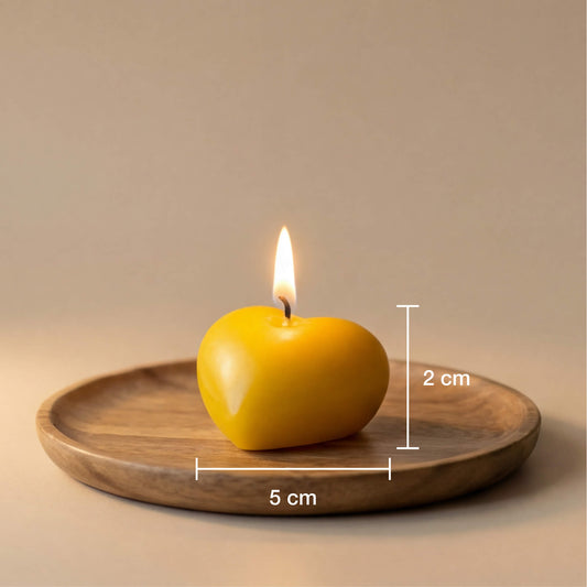 Mažos širdelės žvakės techniniai išmatavimai