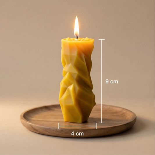 Geometrinės reljefinės žvakės dydis centimetrais