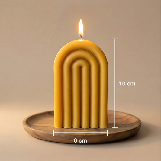 Arkos formos žvakės „Vaivorykštė“ dydžio schema