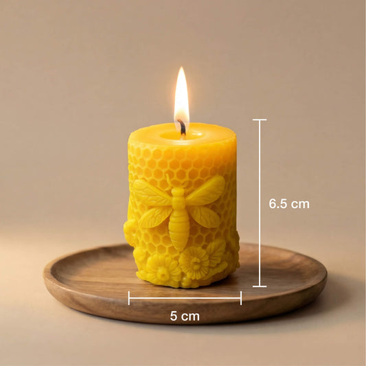 Žvakės su bite ir koriu aukštis bei plotis